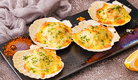 西餐料理培訓(xùn)學(xué)校作品沙爹牛肉串配龍蝦片